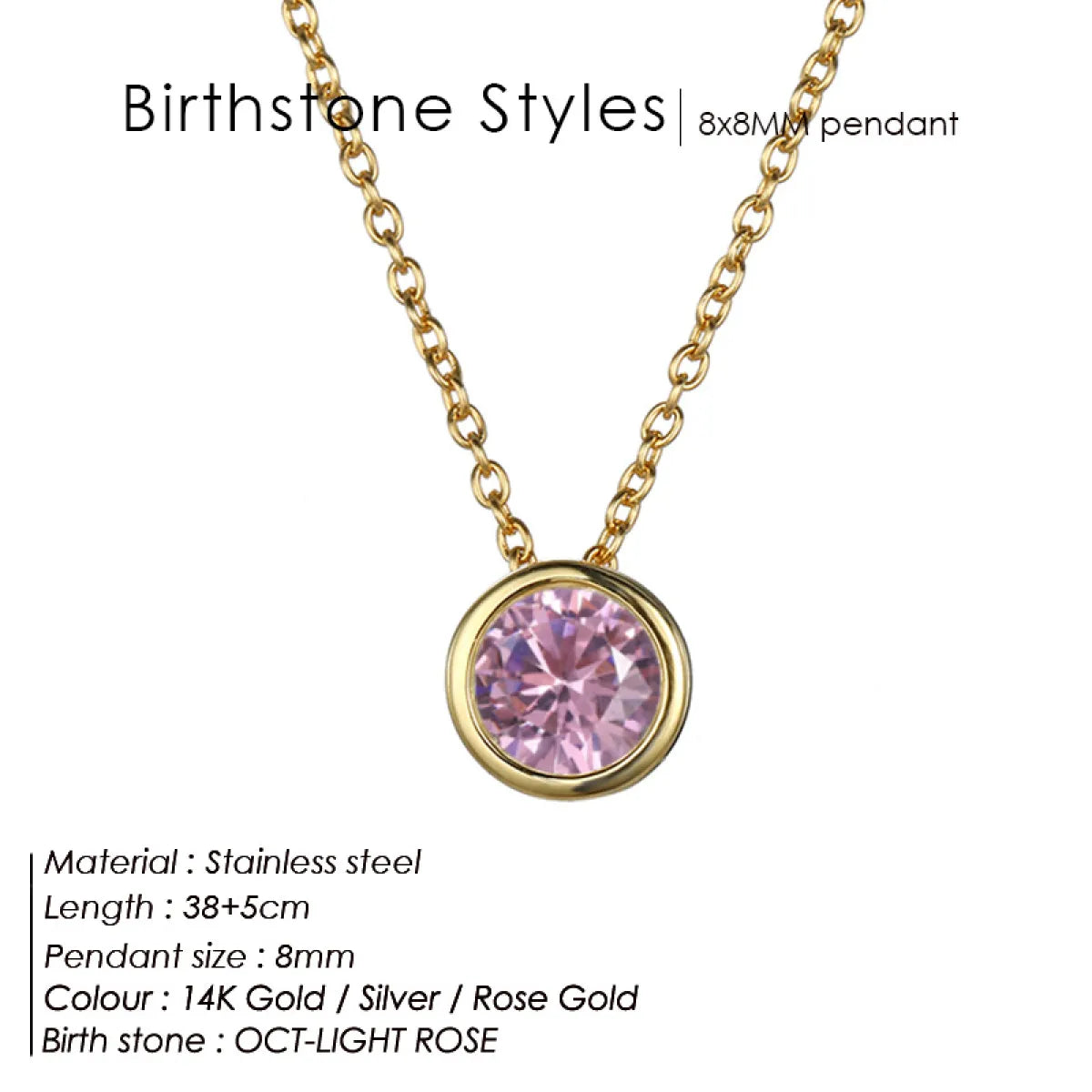 Gold Birthstone Necklace