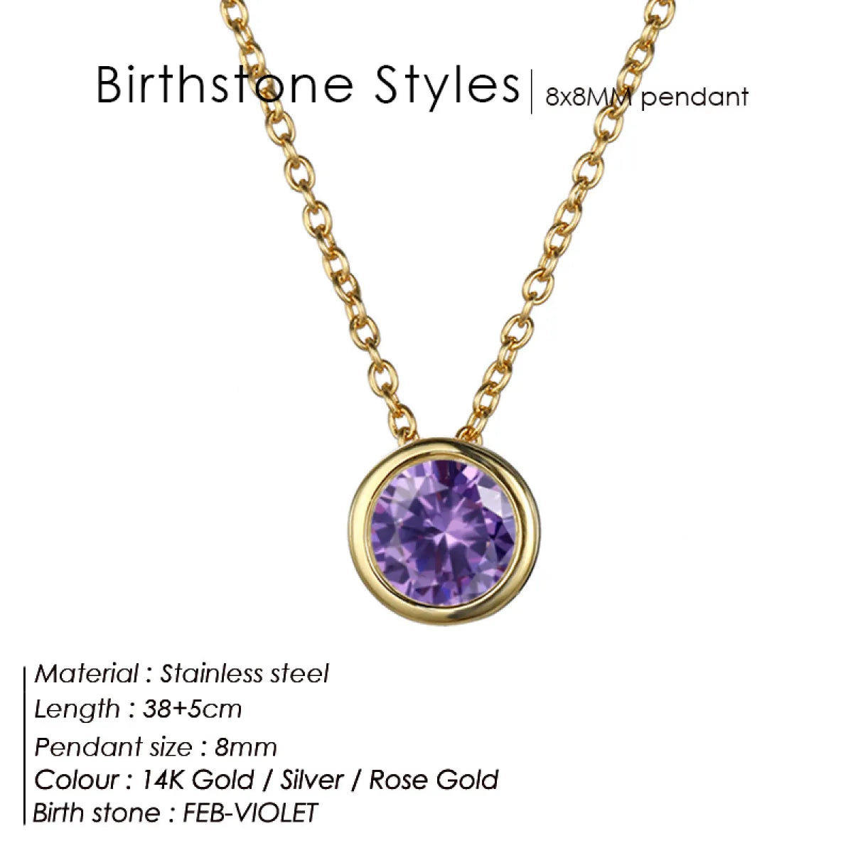 Gold Birthstone Necklace