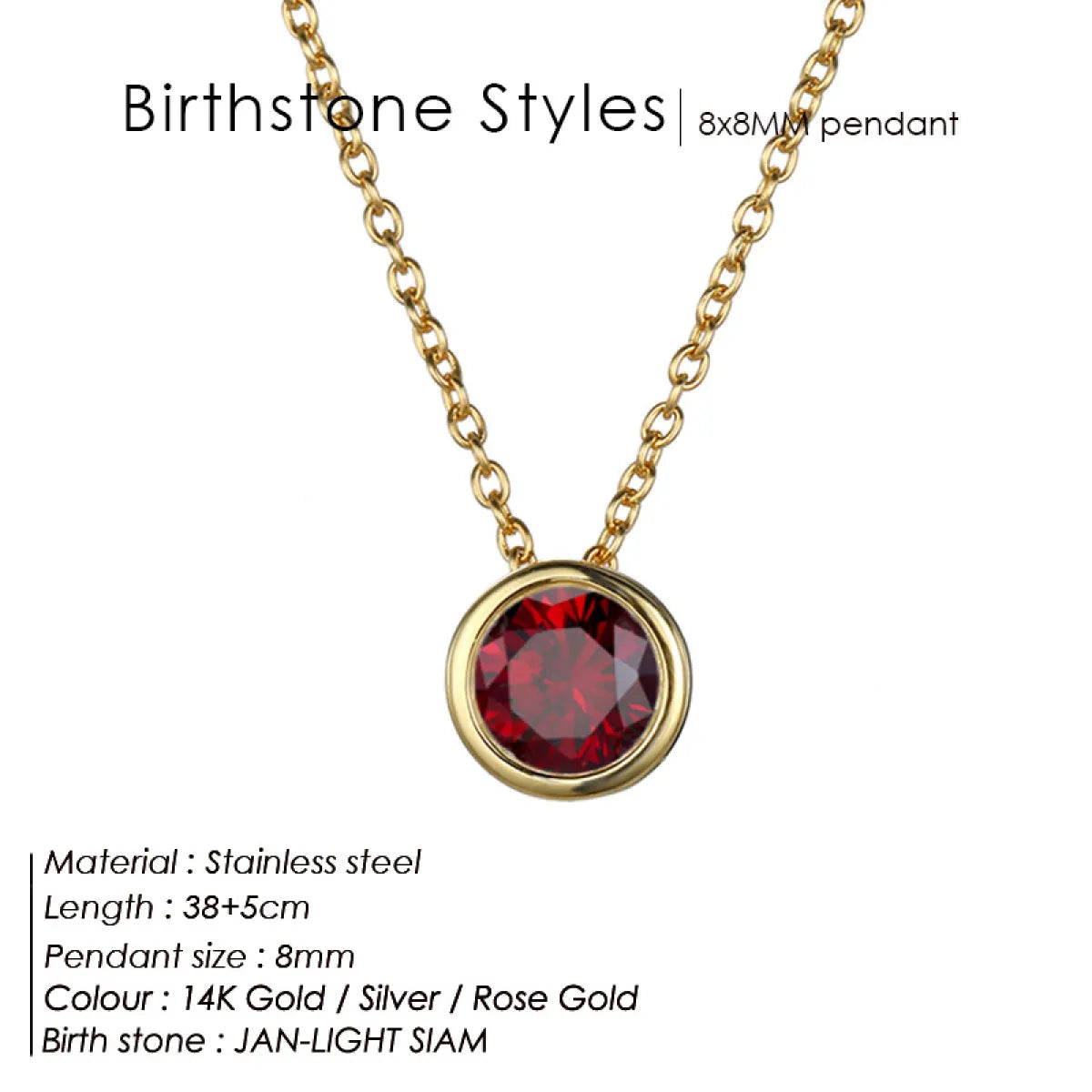 Gold Birthstone Necklace