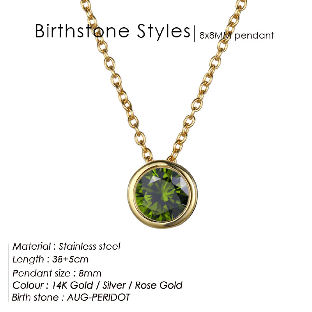 Gold Birthstone Necklace