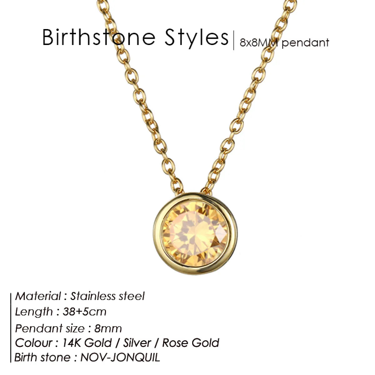 Gold Birthstone Necklace