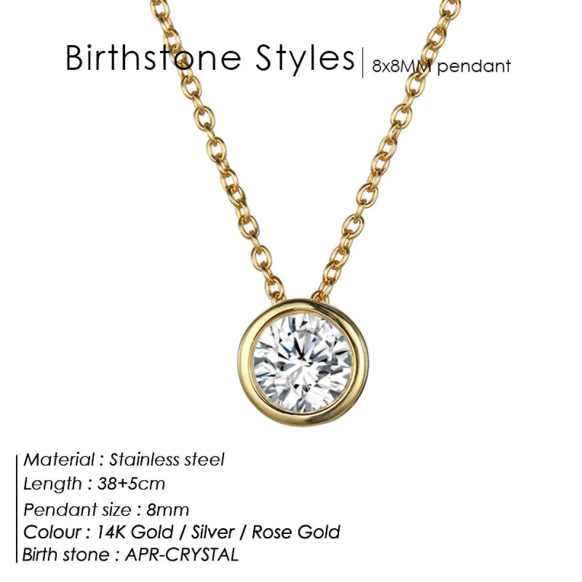 Gold Birthstone Necklace