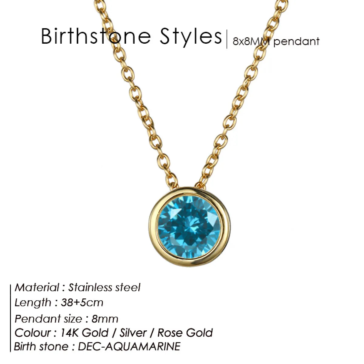 Gold Birthstone Necklace