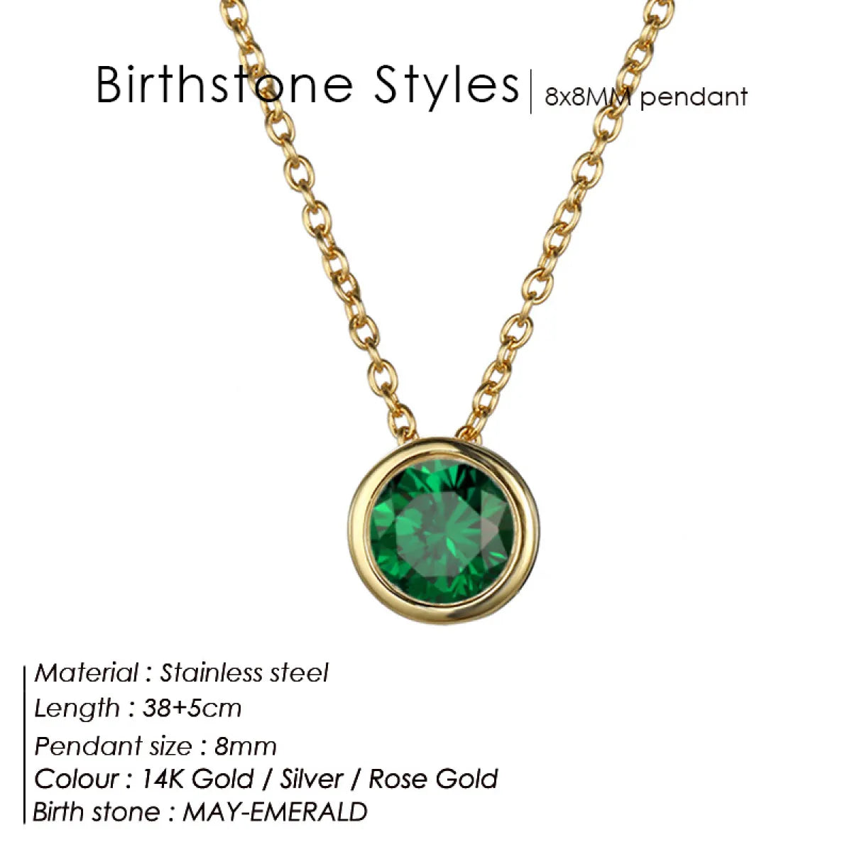 Gold Birthstone Necklace
