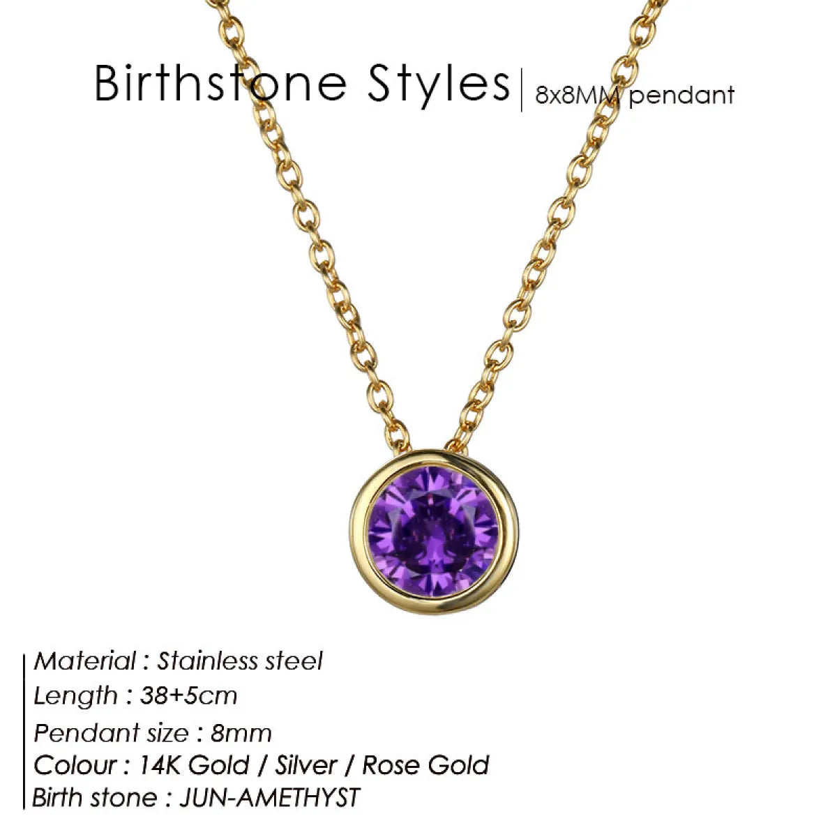 Gold Birthstone Necklace