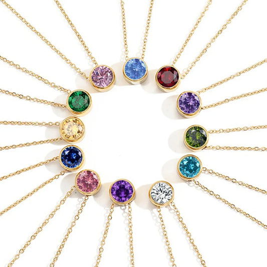 Gold Birthstone Necklace