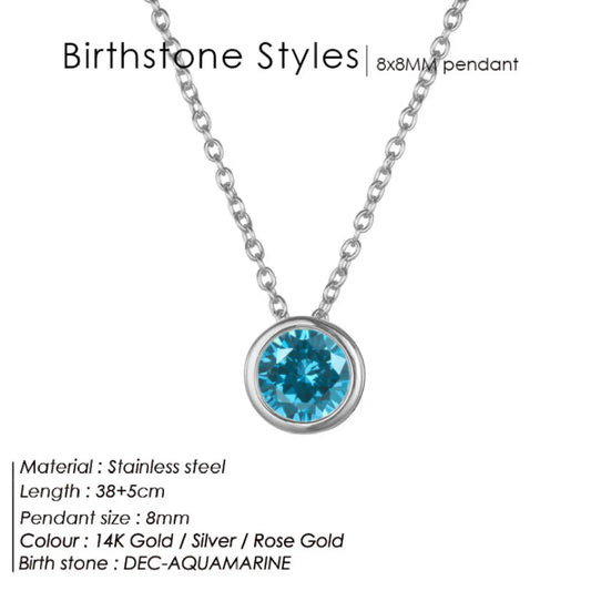 Silver Birthstone Necklace